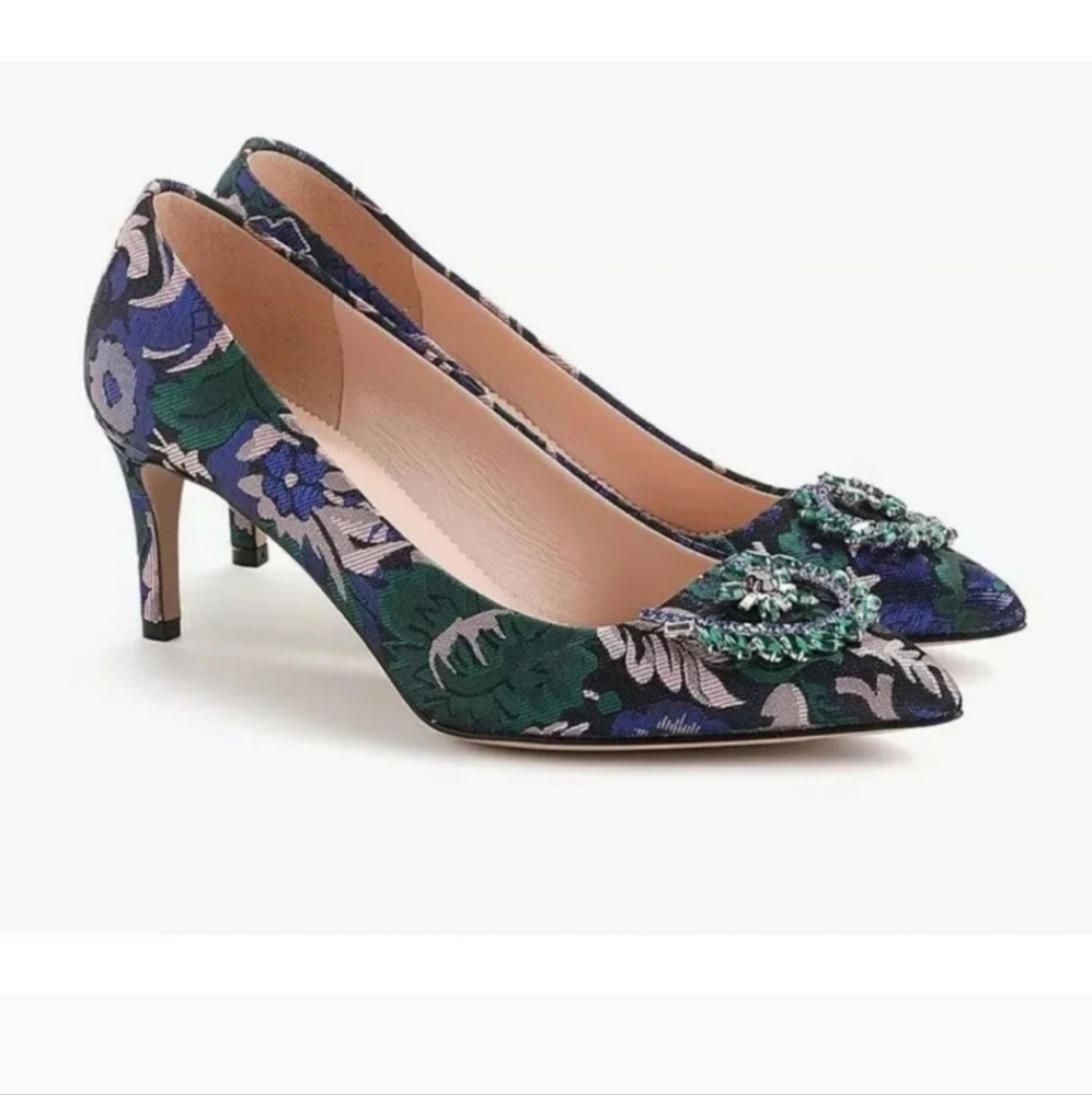 J. Crew Colette Jacquard Embellished Pumps - 5